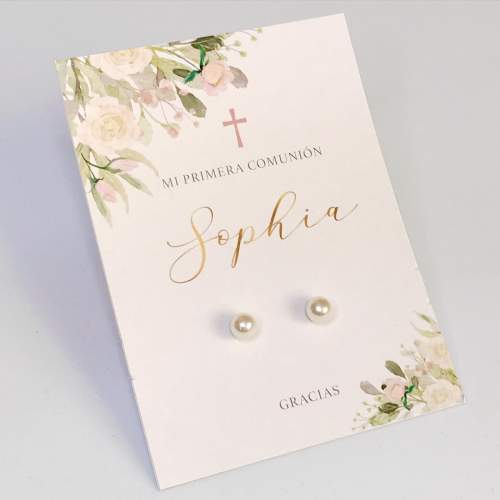 Aretes perla 6mm tarjeta chica 
