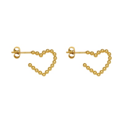 Arete corazon bolitas titanio