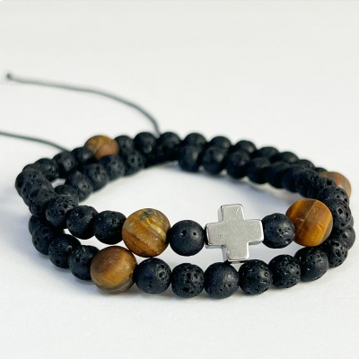 Pulsera rosario hombre